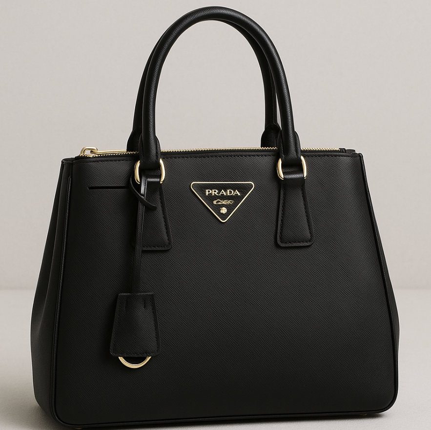 Prada Saffiano Leather Handbag in Black